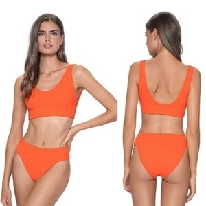 New PQ Swim Paloma Bralette Heather Halter Bikini Top NWT Size Medium